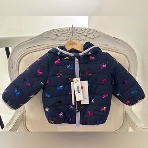3-6 mth Spring Baby Coat Baby Jacket girl with Unicorn Pattern NWT by Joe Fresh